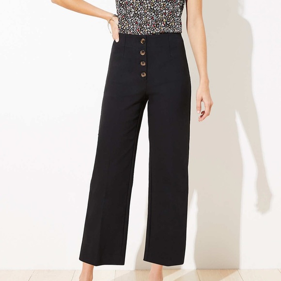 high waisted wide leg ankle pants